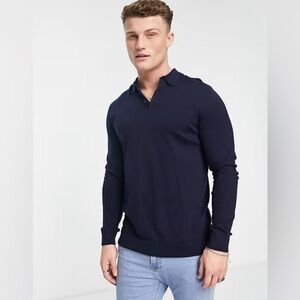 NWT! Selected Homme‎ knitted polo in navy